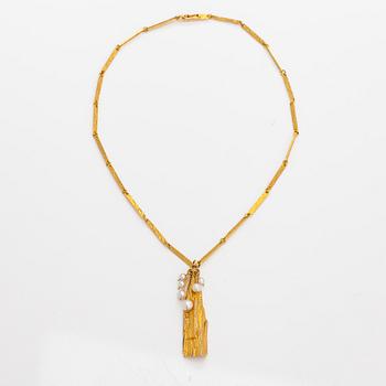 Björn Weckström, "Golden tree", A 14K gold and cultured pearls necklace. Lapponia 1970.