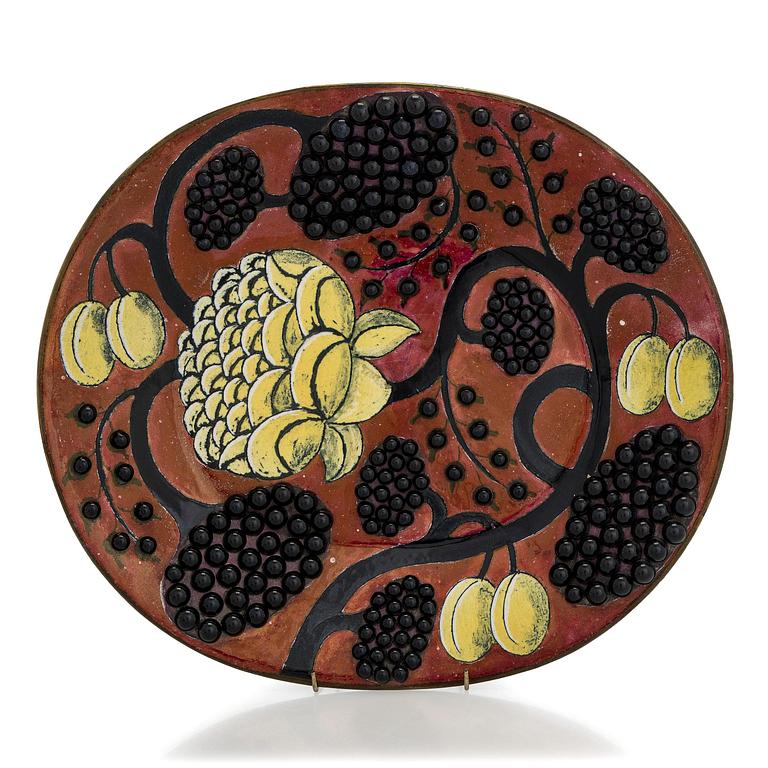 Birger Kaipiainen, Decorative dish, stoneware, signed Kaipiainen Arabia.
