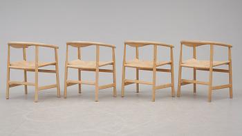 KARMSTOLAR, 4 st, pp 201/203, Hans J Wegner för PP Möbler, Alleröd, Danmark. Formgiven 1969.