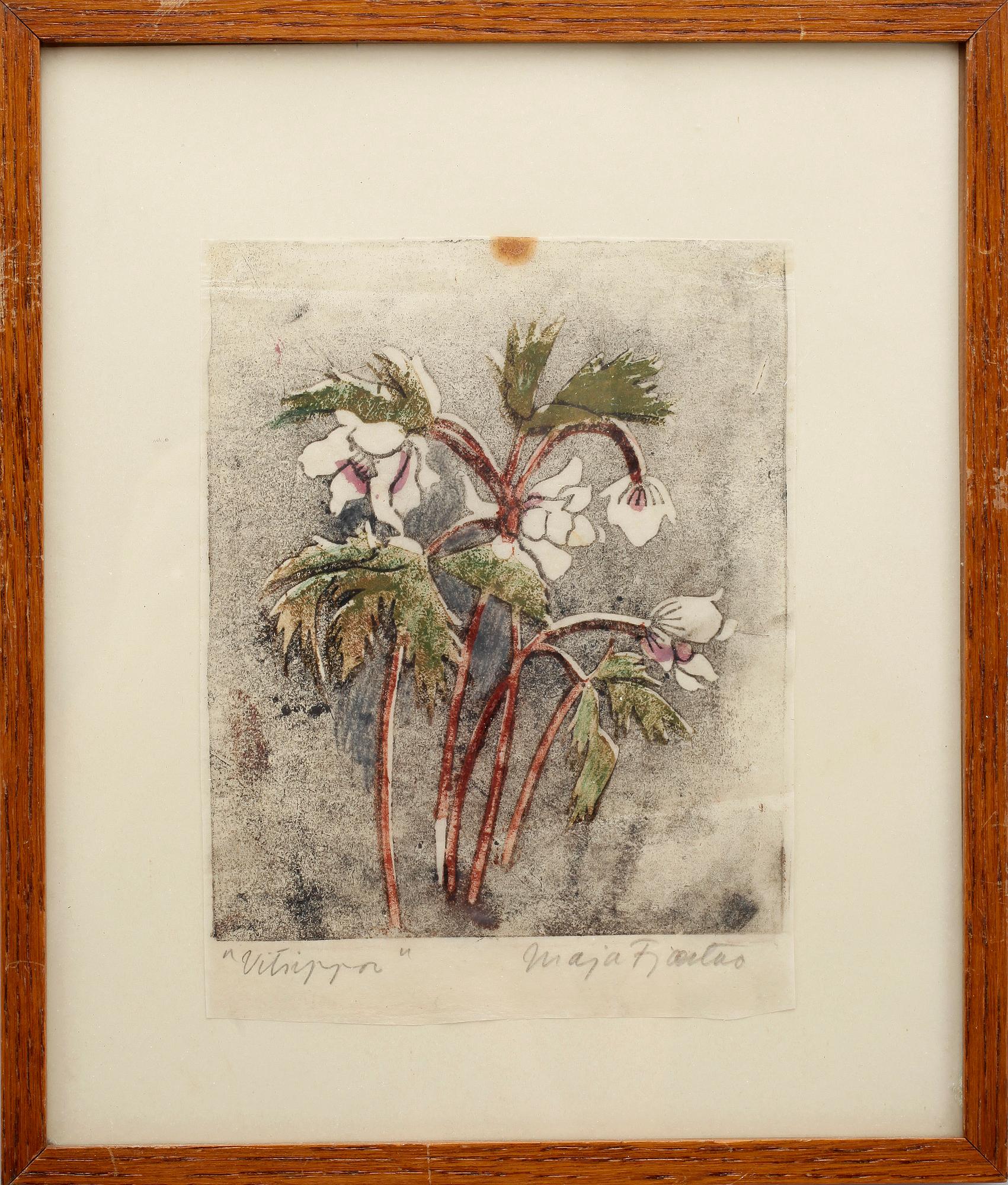 KERSTIN MARIA (MAJA) FJAESTAD, 4 st, träsnitt, sign.