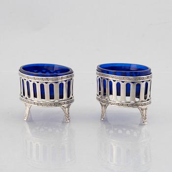 A pair of Swedish late Gustavian salt cellars, Erik Albrecht Körsner, Falun 1794.