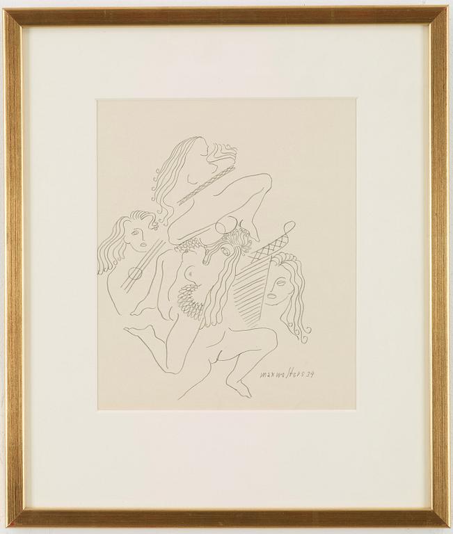 MAX WALTER SVANBERG, pencil drawing signed and dated -34.