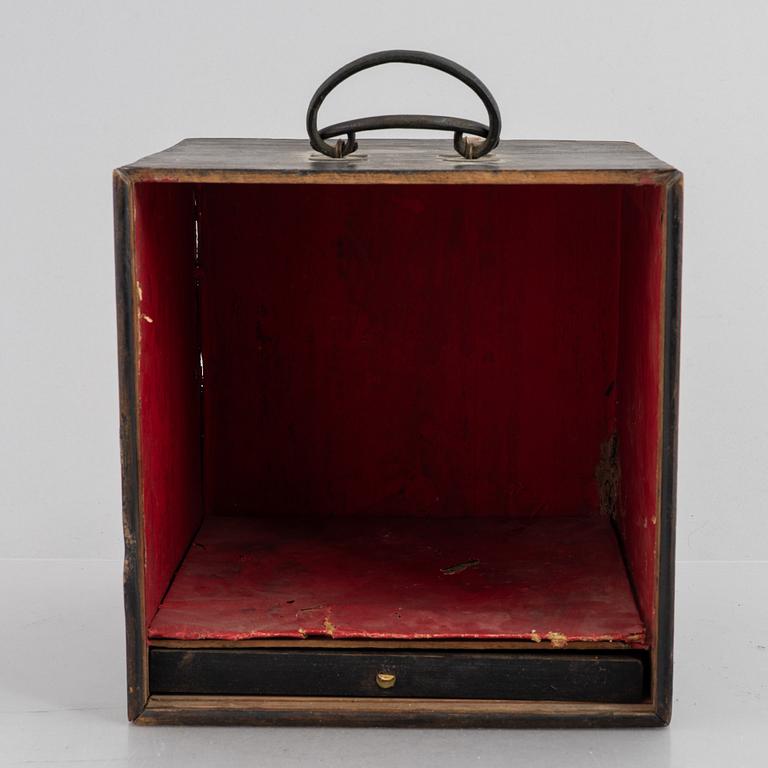 A Chinese wooden box, 20th century.