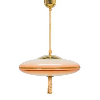 A 1930s Art Dèco pendant light.