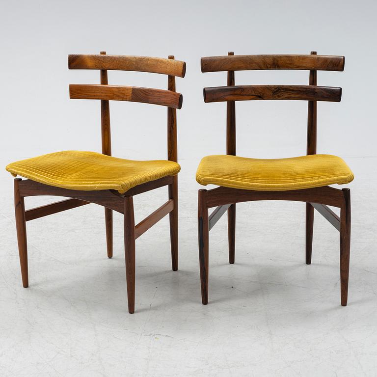 Poul Hundevad & Kai Winding, stolar 4 st, Hundevad & Co, Danmark, 1960-tal. Matbord, Danmark, 1960-tal.