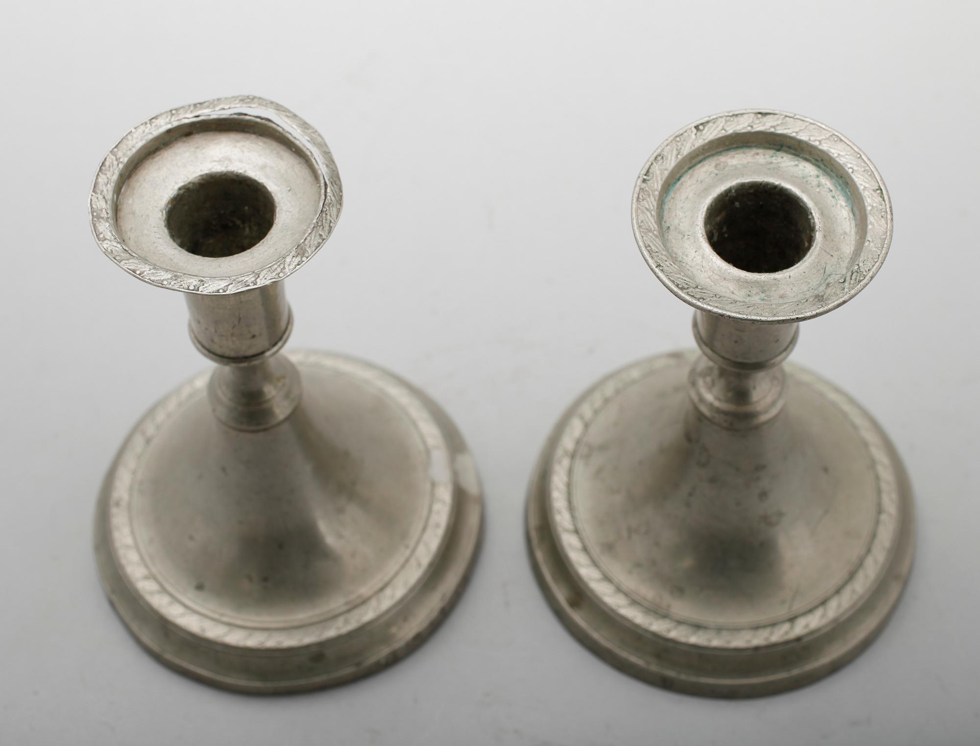 LJUSSTKAR, 1 par, tenn, Nyköping 1853.