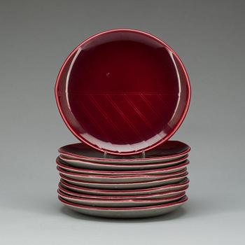 ASSIETTER, 10 st, flintgods, Rörstrand.
