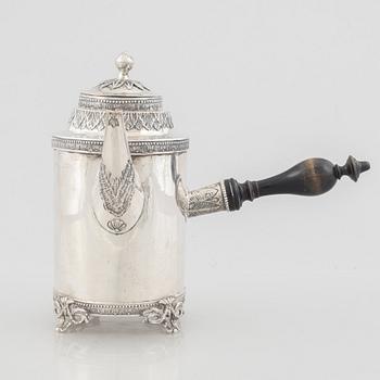 A Swedish silver coffee pot, marks of Carl Ohlsson, Karlskrona 1915.