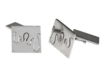 784. A pair of Richard Waterwal silver cufflinks, Borgila, Stockholm 1975.