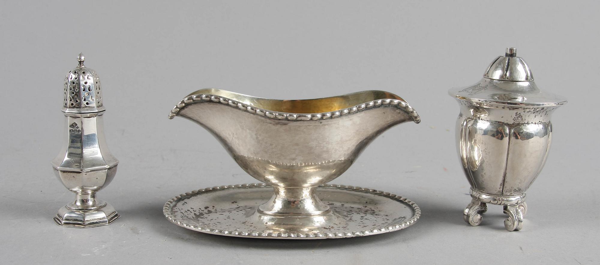 PARTI SILVER, 5 delar. 1900-tal. Tot ca 400 gr.