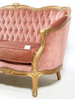 SALONGSGRUPP, 3 delar, rokokostil, 1900-tal.