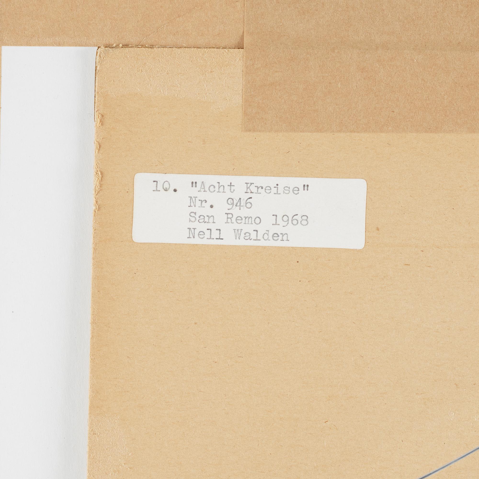 NELL WALDEN, watercolour/mixed media on paper, signed and dated -68.