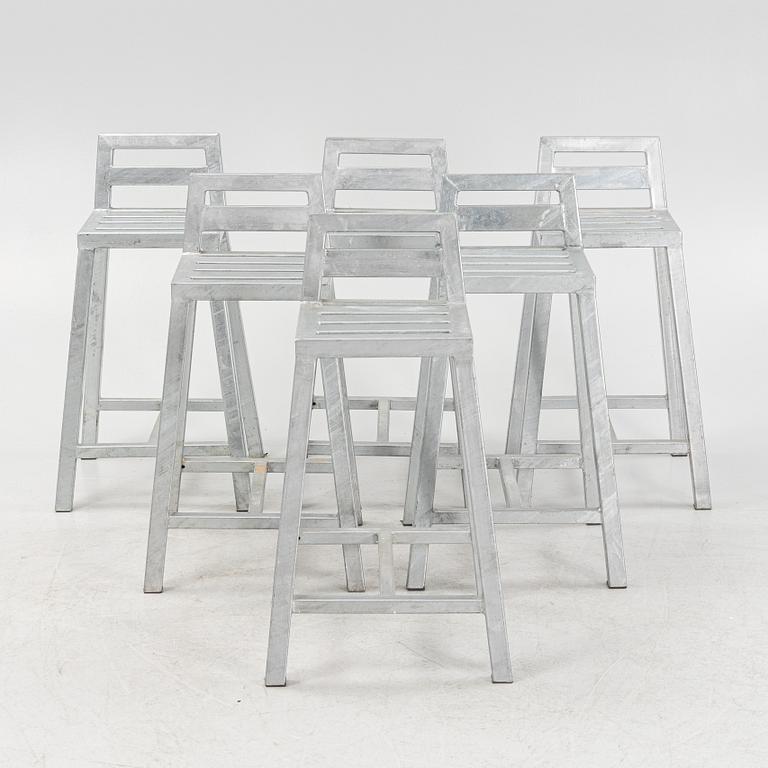 6 galvanized barstools by A2 living.