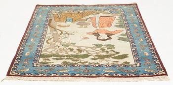 A signed Kashan 'Dabir' rug, ca 199 x 134 cm.