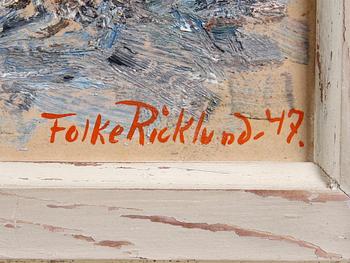 RICKLUND, FOLKE, olja på pannå, sign o dat -47.