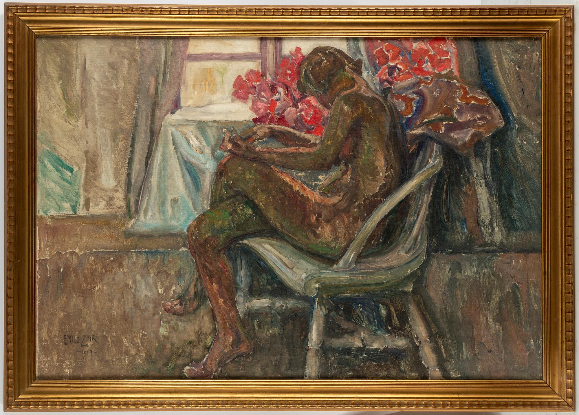 EMILE ZOIR, olja på duk, signerad och daterad 1917.