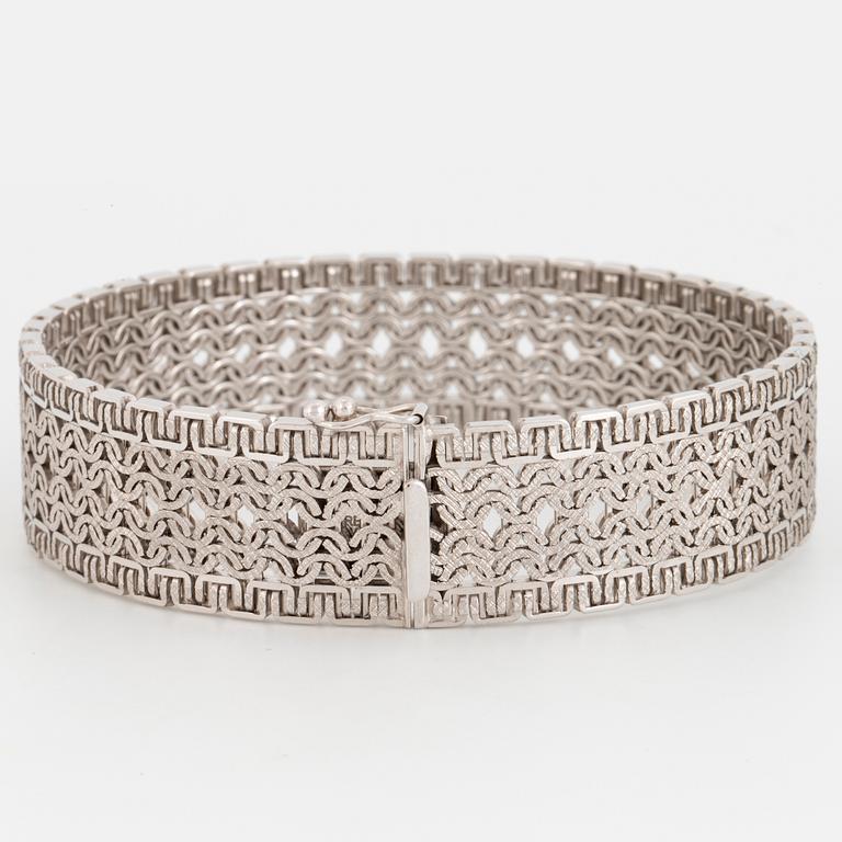ARMBAND, 18K vitguld, fantasilänk, Uno A Erre, Italien.