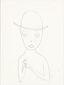 Roger Risberg, indian ink drawing, signed. Executed in 2008.