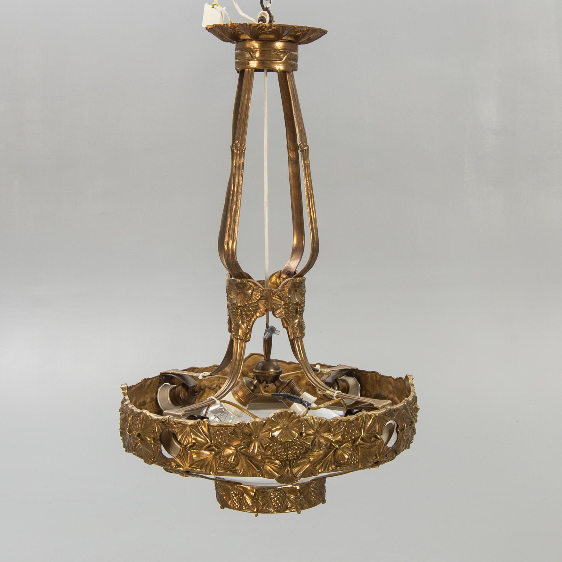 Ceiling lamp possibly Böhlmark's lamp factory, 1909-1924, Art Nouveau.