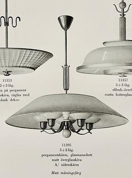 Harald Notini, taklampa, modell "11395", Arvid Böhlmarks Lampfabrik, 1940-tal.