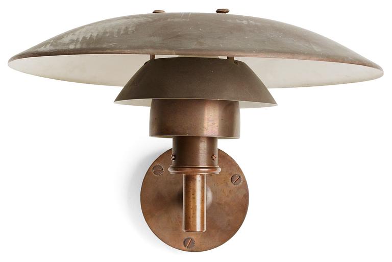 A Poul Henningsen out door copper lamp "PH" by Louis Poulsen, Denmark.