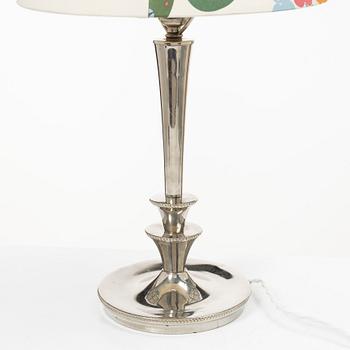 A silver plated table lamp, first half of the 20th century.