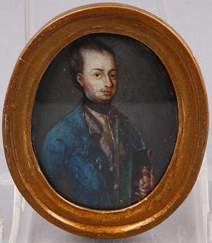 JOHANNES HEINRICH MÖLLER, tillskriven, miniatyr, gouache på ben, 1800-tal.