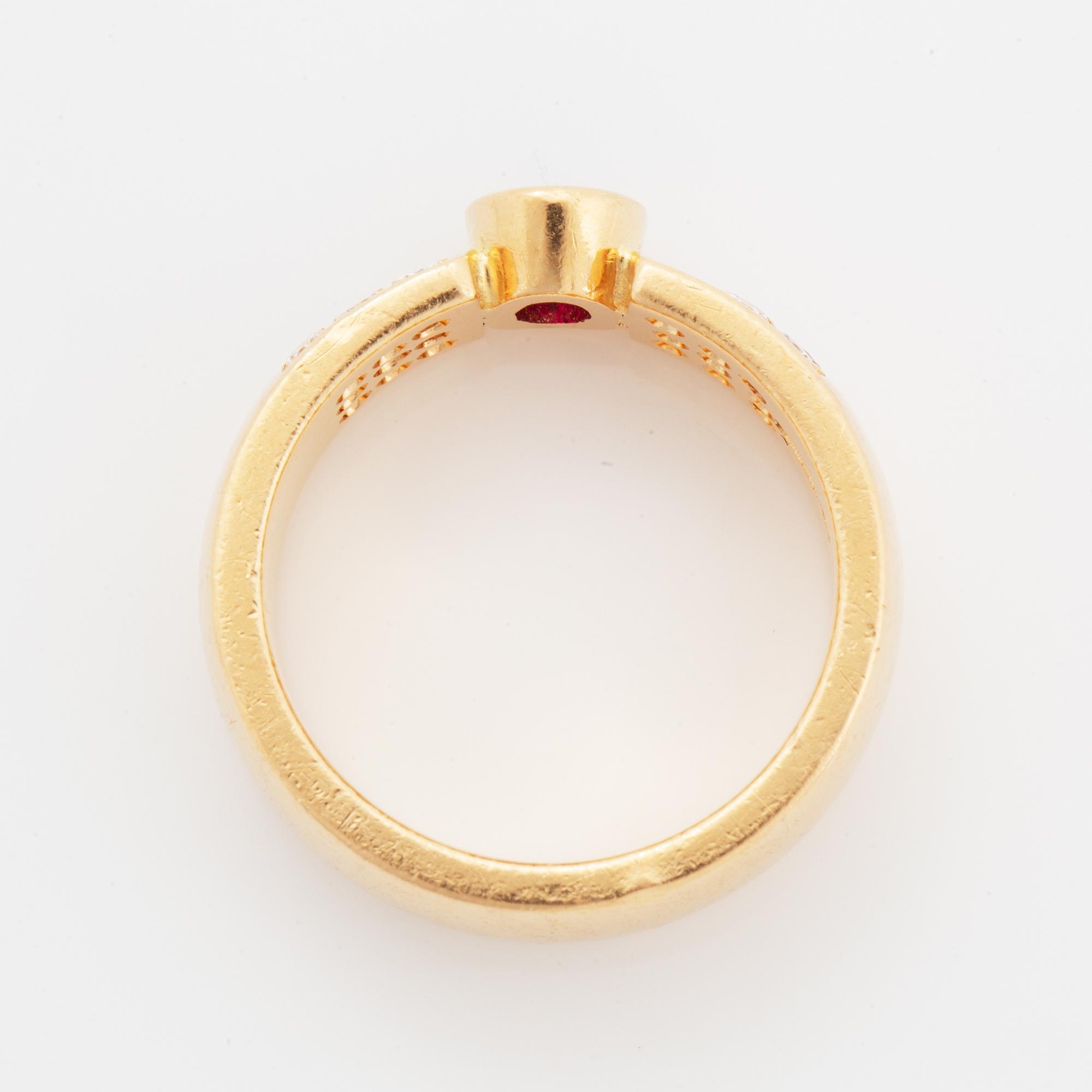 Ruby and diamond ring, Hans Rosin.