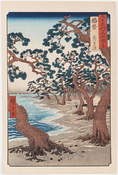 A Japanese colour woodblock print after Ando Utagawa Hiroshige, 20th century.