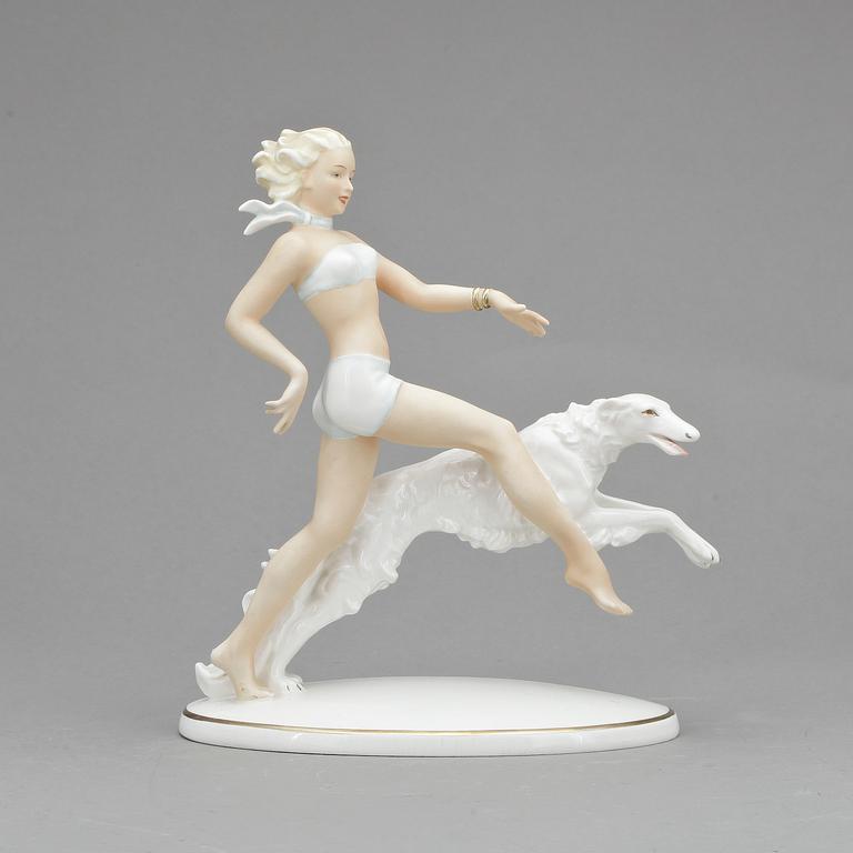 FIGURIN, porslin, Art déco, 1920/30.