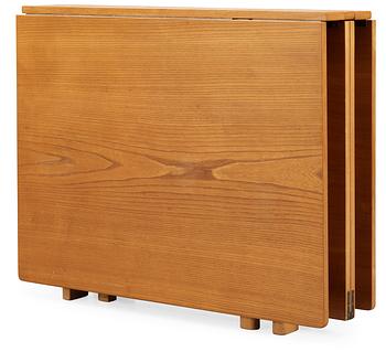 A Bruno Mathsson 'Maria' elm and birch gate-leg table.