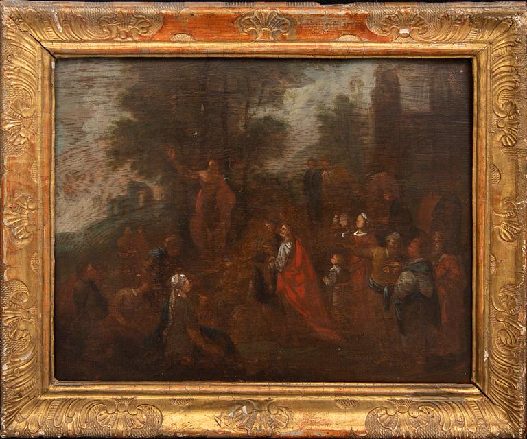 Unknown artist, a pair of 17th century unsigned oil on board.