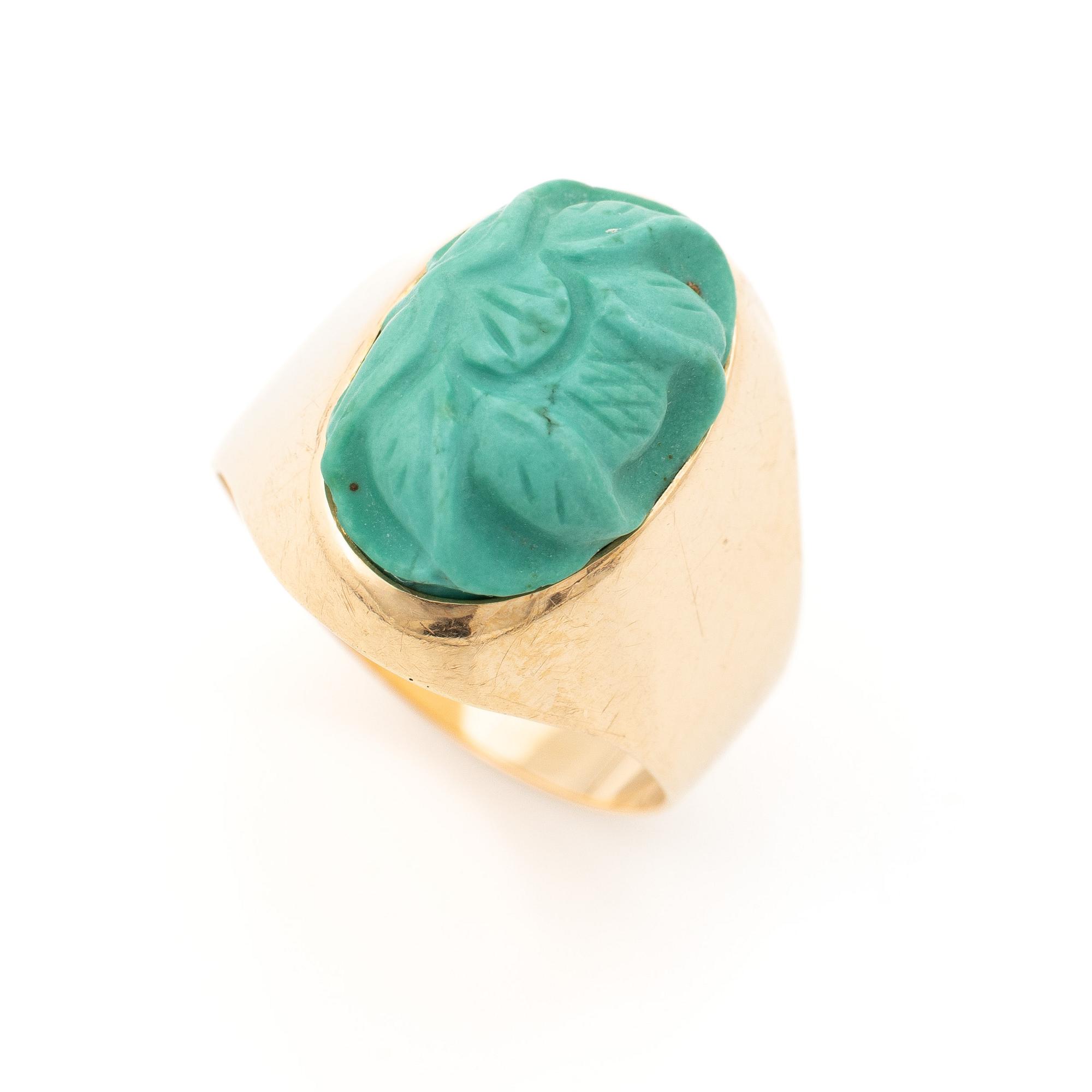 Waldemar Jonsson, 18K gold ring with a turquoise-coloured stone, Skara, 1987.