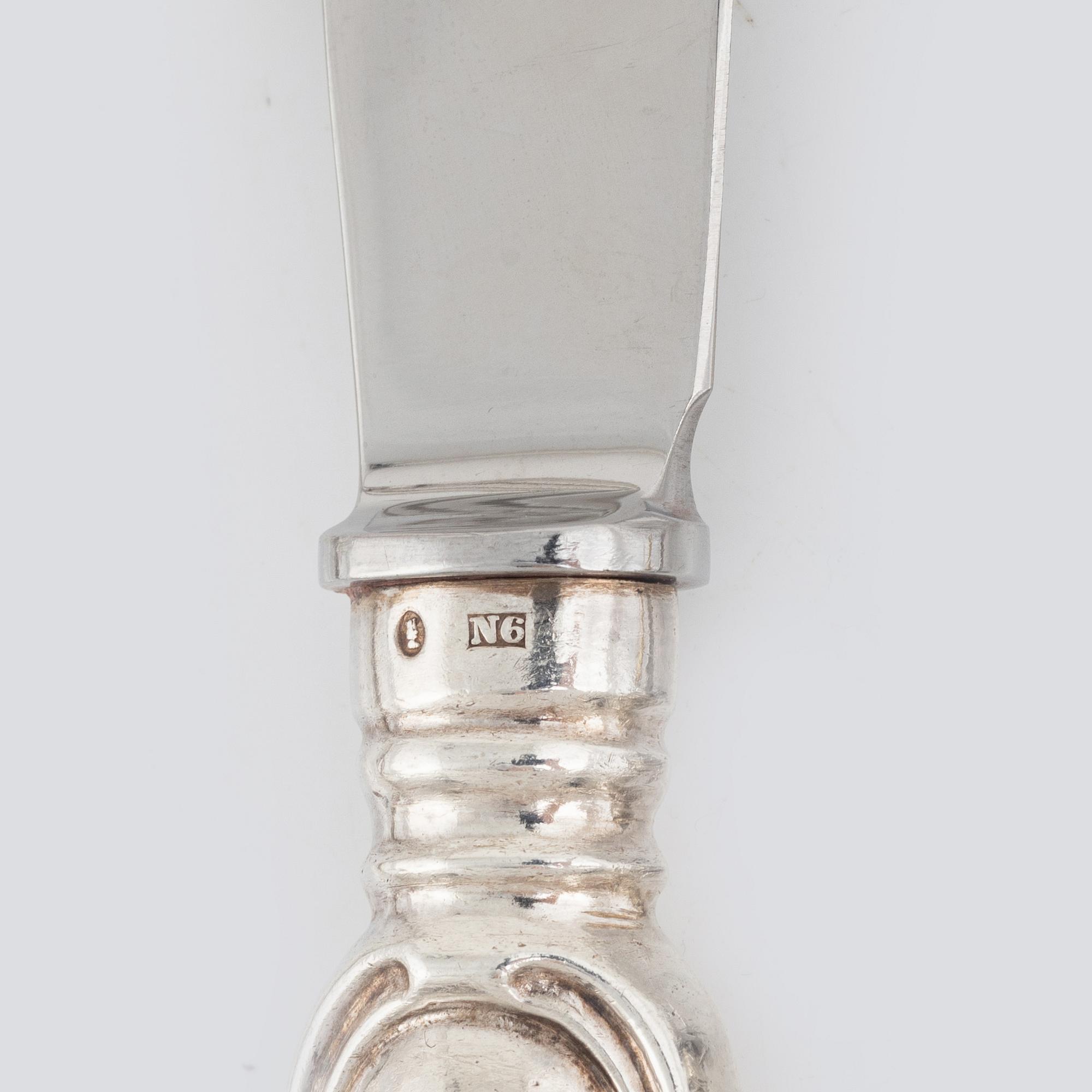 A Swedish Silver Cutlery, 'Prins Albert', marks including  CG Hallberg 1895, Möllenborg, Stockholm 1858 (122 pieces).