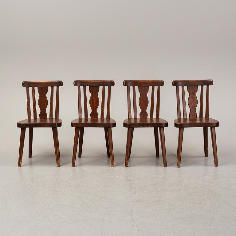 A set of four pine chairs, 1930's-40's.