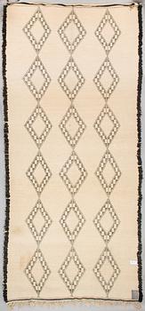 A Moroccan Beni Ourain carpet. circa 420x196 cm.