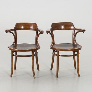 A PAIR OF THONET STYLE ARMCHAIRS.