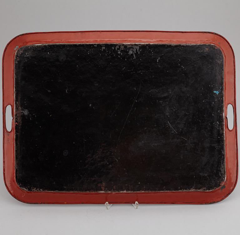 A 19th century metal tray.