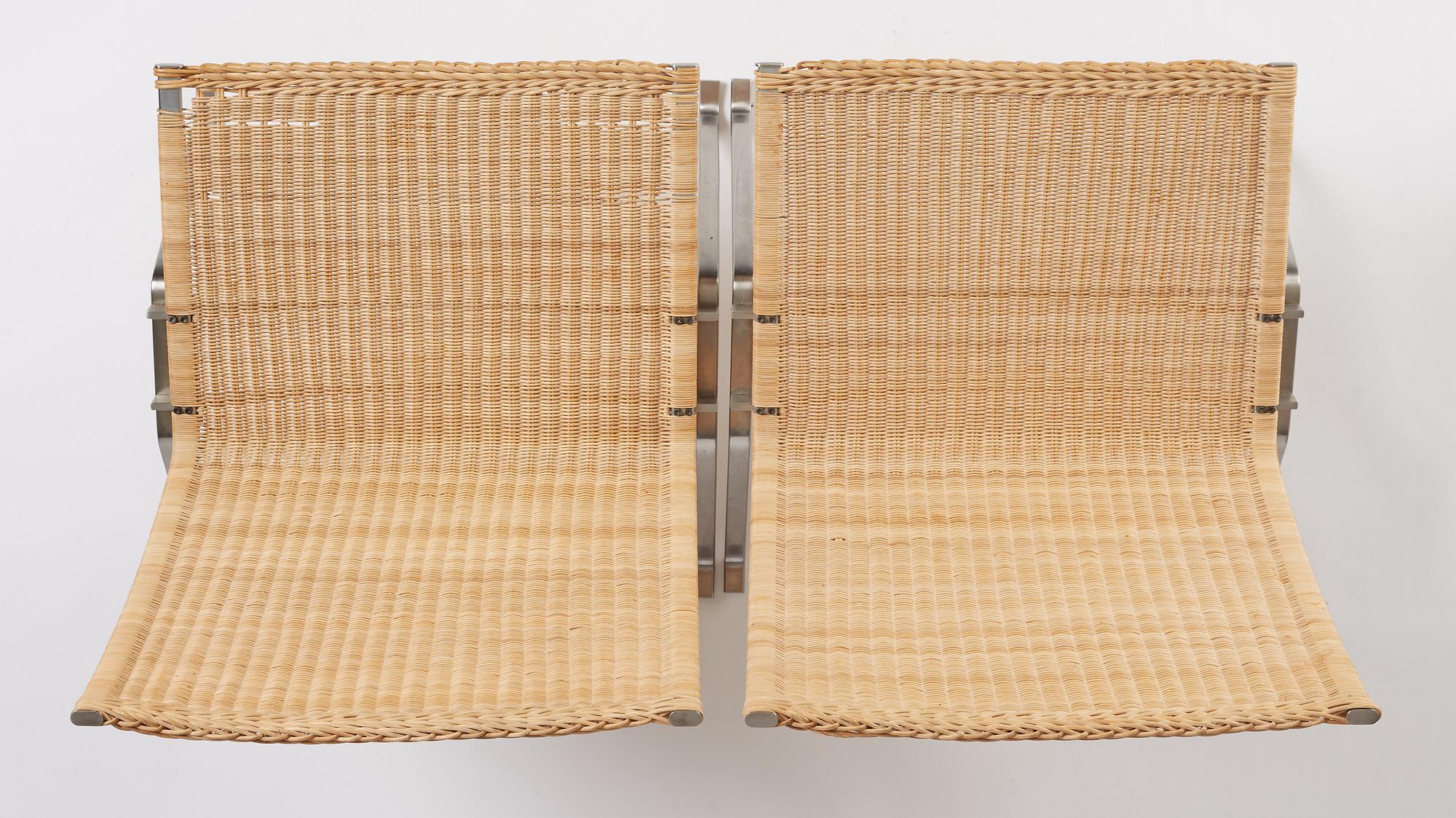 Poul Kjaerholm, a pair of 'PK22' chairs, Fritz Hansen, Denmark, 2000.