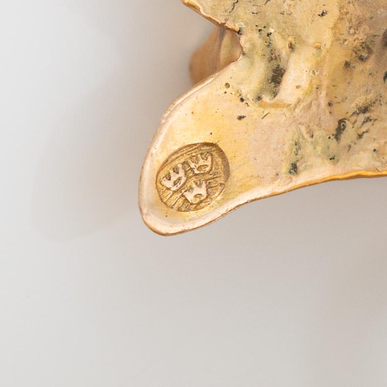 Ur med brosch, 18K guld med turkosa stenar.