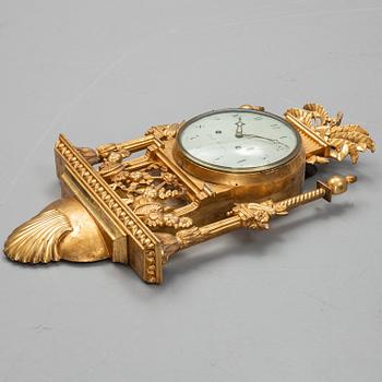 A late gustavian wall clock by Petter Ernst, Stockholm, (master 1753-1784).