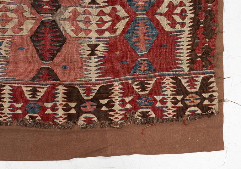 An Antique Mut kilim, central Anatolia, c. 250 x 130 cm.