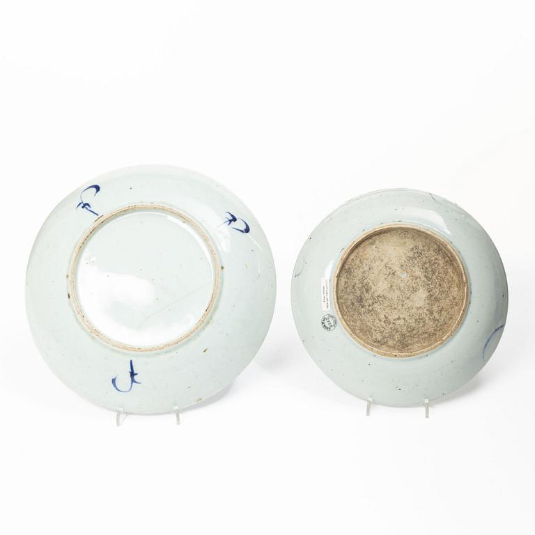 A pair of plates, Late Qing dynasty.