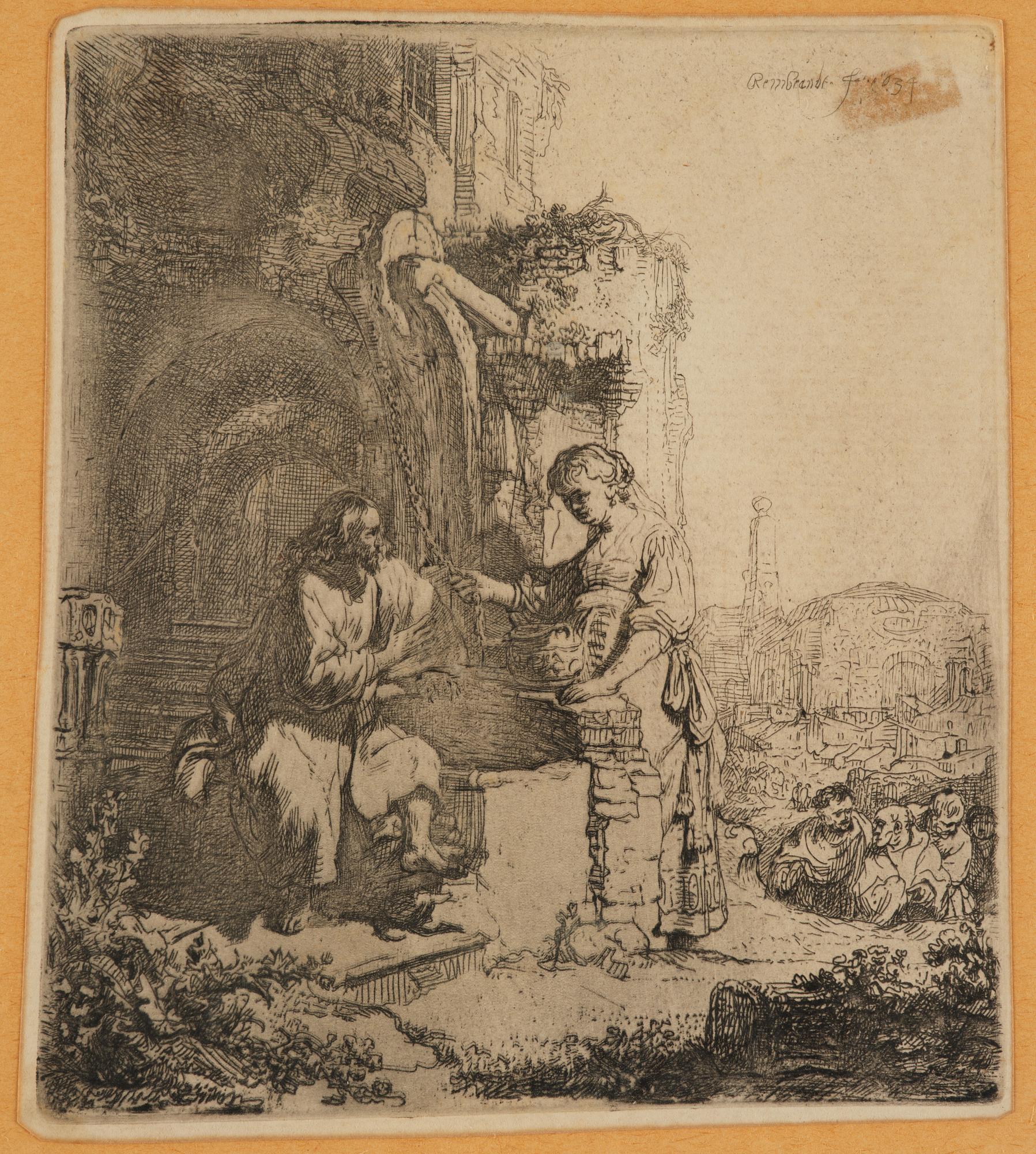 Rembrandt Harmensz van Rijn, "Christ and the Woman of Samaria among Ruins".