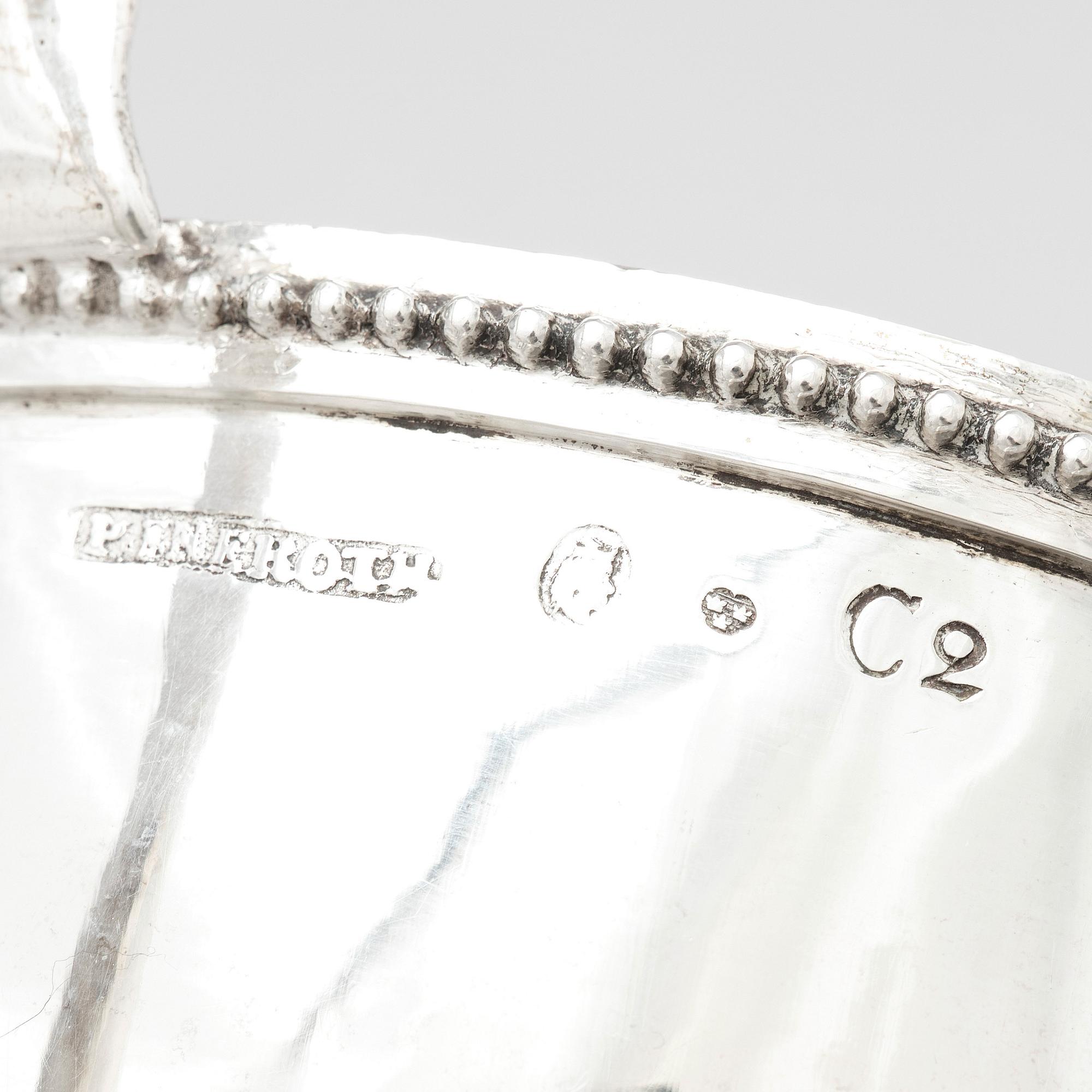 Petter Eneroth, sockerskål med lock, silver, Stockholm 1785. Gustaviansk.