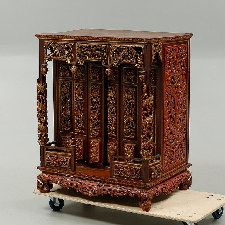 A small altar cabinet, China, circa 1900.
