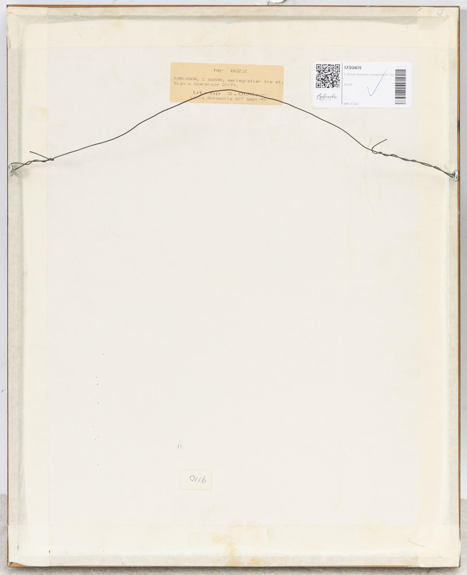 C Göran Karlsson, composition.