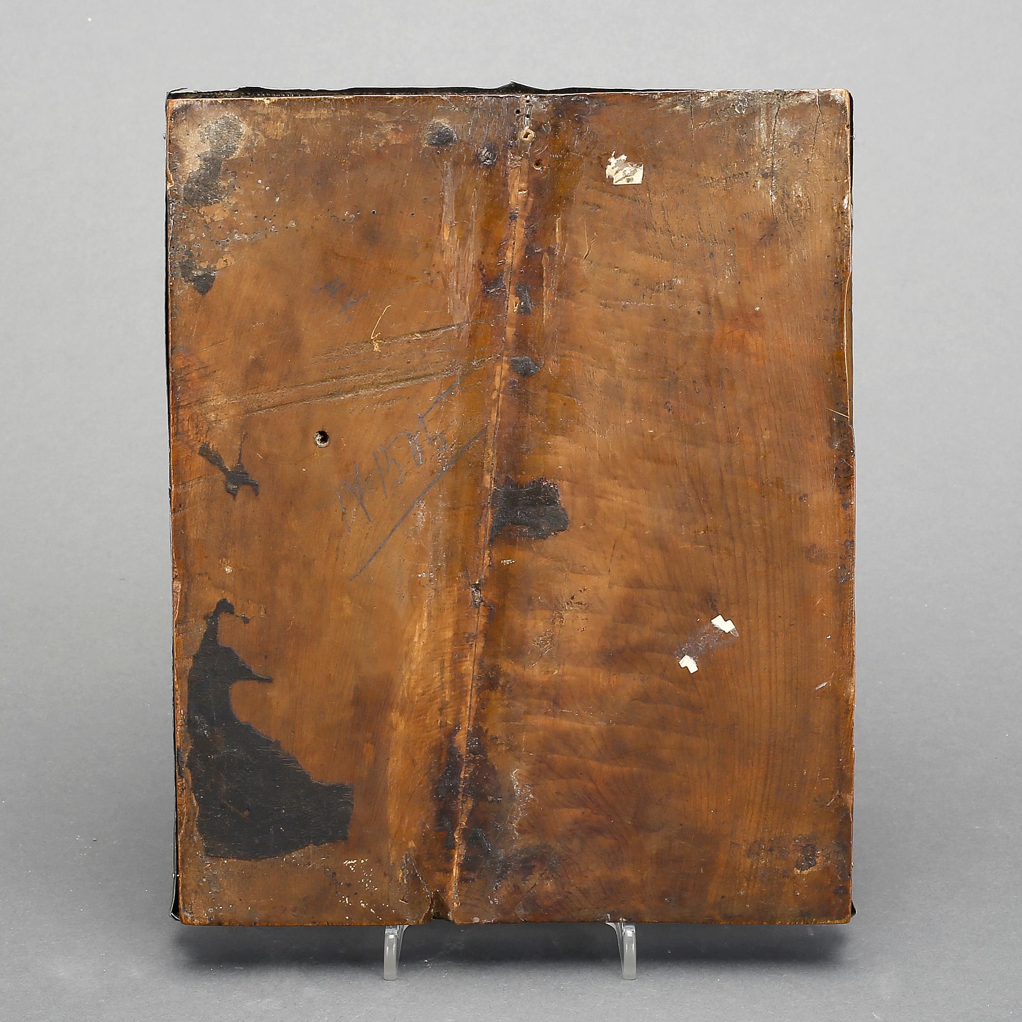 IKON, med förgylld silverizza av Yevrav Borovshikov, Sankt Petersburg 1775.