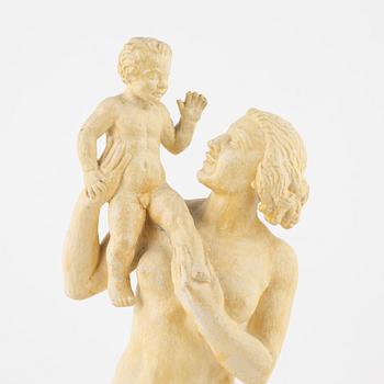 Olof Ahlberg. Skulpturer, 2 st. Signerade, gips.