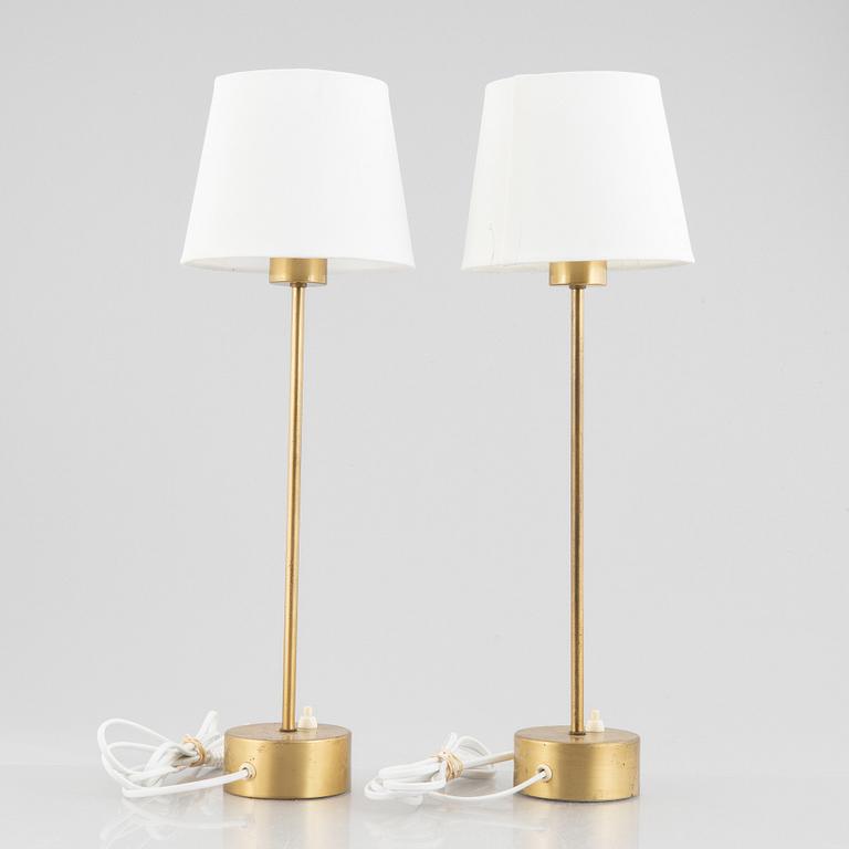 Hans Bergström, a pair of  table lamps, model "719", atelje Lyktan, Sweden 1960s.